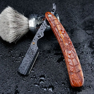 High Quality Men's Stainless Steel Manual Straight Cut Throat Shaving <b>Razor</b> with Wooden Handle Straight Edge Barber <b>Razor</b> - Product Image 5