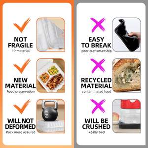 Contenedores Go de 3 Compartimentos, Biodegradables, Ecológicos, Libres de BPA, Desechables, Impermeables, de Plástico para Alimentos, 8 Unidades para Fideos - Product Image 5