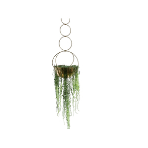 Maceta colgante moderna de metal dorado para plantas de interior, maceta de pared con soporte para decoración del hogar, sala de estar y jardín. - Product Image 1
