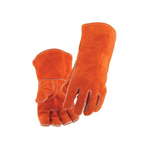 Guantes de Soldadura de Cuero Naranja con Forro, Pulgar Recto, Resistentes al Calor, para Trabajo Pesado - Product Image 1