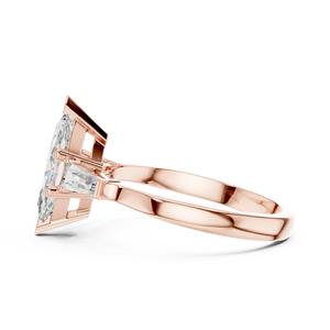 Bague de fiançailles Art Déco Vinson Project avec moissanite brillante de laboratoire de forme marquise et côtés uniques en acier inoxydable - Product Image 2