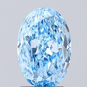 Diamant bleu de 1 carat cultivé en laboratoire, taille ovale, certifié IGI, VVS VS, diamant fantaisie de couleur, fournisseur en gros - Product Image 3