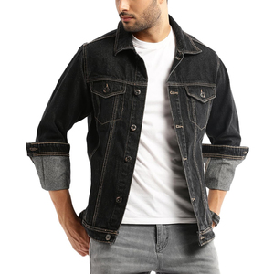 Fashionable Breathable High Quality Solid Color Jeans <b>Denim</b> <b>Jacket</b> for <b>Men's</b> Fashion <b>Men</b> <b>Denim</b> <b>Jackets</b> - Product Image 4