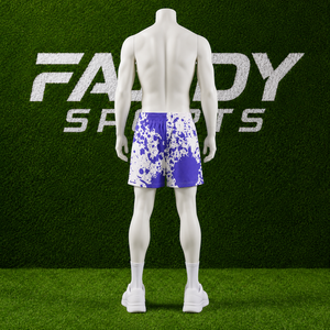 Shorts en mesh personnalisés à imprimé éclaboussures pour hommes, style streetwear, respirants, pour le basketball, motif tache d'encre violette, séchage rapide, pour la gym - Product Image 4