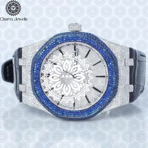 Reloj de Acero Inoxidable para Hombre Charm Jewells, Caja Cuadrada de 40 mm, Bisel con Diamantes Azules, Movimiento Mecánico Analógico, Resistente al Agua hasta 10 Bares - Product Image 1