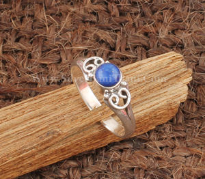 Anillo de Lapislázuli Natural en Plata de Ley 925 para Hombre y Mujer, Gema Cabujón, Banda para el Dedo, Joyería Fina Clásica para Boda, Venta al Por Mayor - Product Image 3