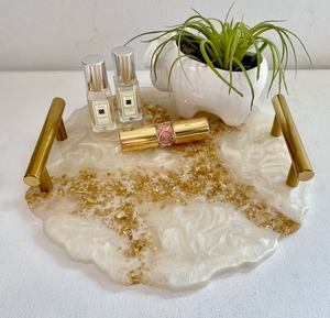 Best Selling Modern Handmade Resin Tray Home Decor Organizer for <b>Vanity</b> <b>Desk</b> Tabletop Available at Excellent Price - Product Image 2