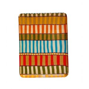 ถาดเสิร์ฟแก้วลายทางหลากสีสันสำหรับตกแต่งบ้านและโรงแรม ทำด้วยมือ - Product Image 1