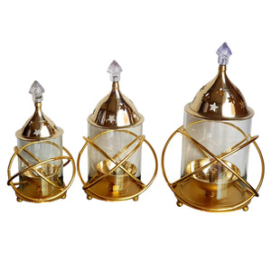 Diya de Vidrio Borosilicato con Base de Latón y Tornillo de Elevación para Mechas de Aceite Akhand Jyoti, Estilo Vintage, Producto de Tendencia para Diwali a Precio Mayorista - Product Image 6