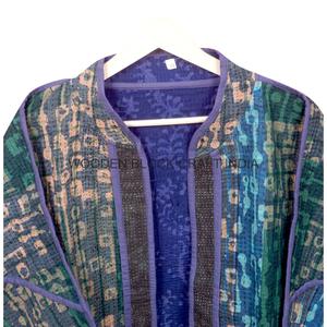 Handmade Eco-Friendly Women's Winter Outdoor <b>Jacket</b> Breathable Quick Dry Regular-Length Cotton Kantha Coat Mandarin Collar Full - Product Image 6