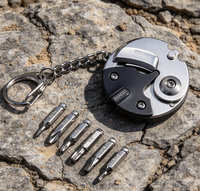 Mini couteau porte-clés EDC, outil multifonction portable et créatif avec tournevis pour le camping et la randonnée en extérieur