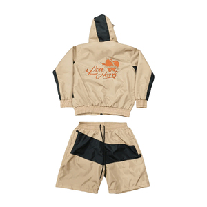 Conjunto de Chándal de Nylon de 2 Piezas al por Mayor 2026, con Logotipo Bordado Personalizado, Paneles de Trabajo, Conjunto Corto de Nylon, Conjunto Cortavientos Unisex para Mujer - Product Image 2
