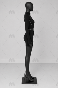 Ensemble de yoga 2 pièces pour femme, noir uni, haut court à manches longues avec quart de zip, short taille haute, bordure contrastante, sans couture, respirant - Product Image 3