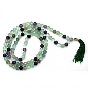 Collier Mala en fluorite verte naturelle, 108 perles avec pompon, perles de prière pour méditation, yoga, bijoux bouddhistes unisexes - Product Image 5