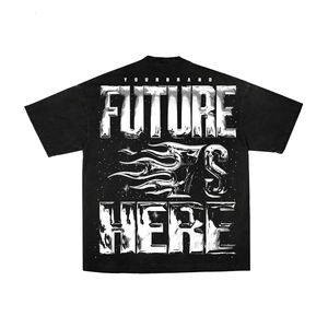 Camiseta Vintage con Logotipo Personalizado, Lavada con Ácido, Estilo Desgastado, Talla Grande, 100% Algodón, Peso Pesado, para Hombre - Product Image 5