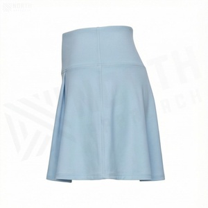 Jupe courte plissée taille haute pour femme, couleur unie, style sportif, tissu respirant en spandex et polyester, à porter toute l'année - Product Image 3
