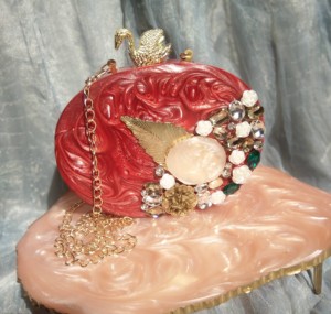 Custom Name Initial Acrylic Resin <b>Clutch</b> Storage Bag Luxury <b>Pink</b> Marble Evening Purse Crystal Embellished Bridal Wedding Handbag - Product Image 5