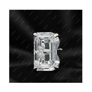 Pendientes de Plata de Ley 925 con Letra Inicial B, Diamante Cultivado en Laboratorio con Certificación GIA IGI, DEF VVS VS, Regalo para Él y Ella - Product Image 1