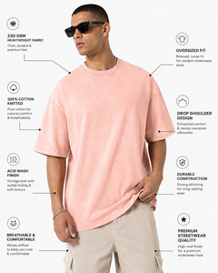 Camiseta de algodón 100% de 240 GSM de alta calidad, peso pesado, lavado efecto nieve, jersey grueso, del fabricante de Tiruppur, India - Product Image 3