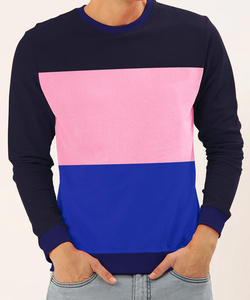Sudadera de Cuello Redondo con Bloques de Color para Hombre, Corte Regular, Tejido de Punto, Estilo Casual, Ropa de Otoño - Product Image 1