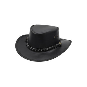 2026 Leather Cowboy <b>Hat</b> with Braided <b>Band</b> and Wide Brim - Product Image 1