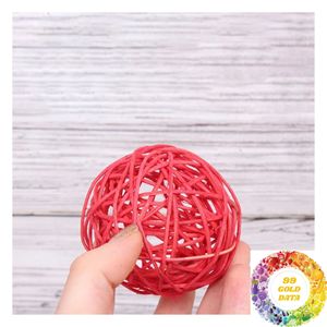 ลูกบอลหวายขายส่ง ขนาด 3 ซม. 5 ซม. 7 ซม. หลากสีสัน สำหรับงานฝีมือ DIY ตกแต่งบ้าน จัดงานปาร์ตี้ แต่งงาน และห่อของขวัญ - Product Image 3