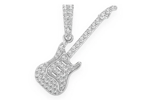 Pendentif Guitare Iced Out Plaqué Or VVS Moissanite, Collier de Luxe Hip Hop Musical pour Homme - Product Image 2