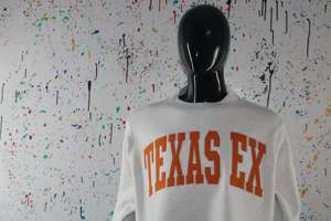 Sudadera TEXAS EX WHITE con cuello alto, 100% naranja, con apliques bordados, cuello ancho, hilos finos. - Product Image 3