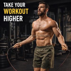 เชือกกระโดดหนังด้ามไม้ ปรับความยาวได้ สำหรับฝึกซ้อมมวยและออกกำลังกาย - Product Image 1