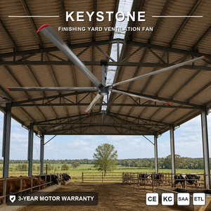พัดลมเพดาน Keystone Gearless PMSM HVLS ปราศจากน้ำมัน ลดความเสี่ยงการปนเปื้อน ควบคุมสภาพอากาศ เหมาะสำหรับพื้นที่ตกแต่งสมัยใหม่ - Product Image 1
