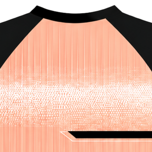 Light <b>Peach</b> Black Raglan Sports Jersey Short Sleeve Crew Neck Breathable Athletic Training Team Uniform Performance <b>Shirt</b> - Product Image 6