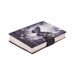 <b>A5</b> Dark Butterfly Aesthetic Design Handmade Paper Notebook Lock Diary | 200 Pages Double Side Writing Eco Friendly Journal Gift - Product Image 1