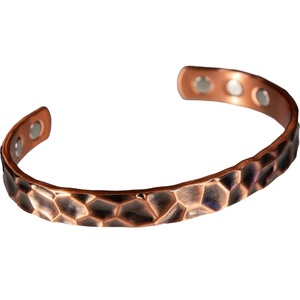 <b>Copper</b> Arthritis <b>Bracelet</b> <b>Copper</b> Hammered 100% Pure <b>Copper</b> <b>Bracelet</b> for Women and Men With 6 Powerful Magnets From India - Product Image 1