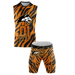 Custom Sublimated Tiger Stripe Sports Kit Set <b>Backpack</b> Player 01 Orange Black Unisex Athletic Wear Spandex/Polyester Breathable - Product Image 4