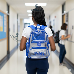 Zeta Phi Beta Sorority <b>Clear</b> Backpack Transparent Carry <b>Bag</b> <b>Clear</b> PVC Bookbag See Through Security Approved <b>Clear</b> <b>bag</b> - Product Image 4