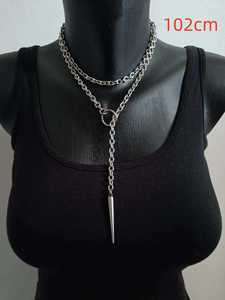 Nueva moda, <span class=keywords><strong>estilo</strong></span> gótico oscuro, murciélago gótico exagerado y anillo redondo abierto, colgante de uñas, collares de cadena antideslizantes - Product Image 6