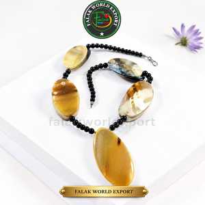 Handcrafted Eco-Friendly Natural Ox Horn <b>Necklace</b> Pendant Adjustable <b>Cord</b> Customizable Size Modern Boho Tribal From FWE - Product Image 2