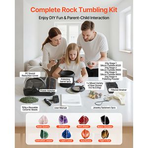 Macchina Lucidatrice per Rocce da 1 libbra con 4 Velocità Regolabili, Timer 1-9 Giorni, Coperchio Insonorizzato in PC per Kit Lucidatura Rocce 220V - Product Image 6