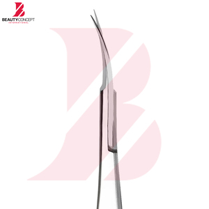 Ciseaux de beauté à ressort légers et durables en acier inoxydable anti-rouille de qualité supérieure, à lame courbée, pour manucure, pour droitiers, OEM ODM - Product Image 4