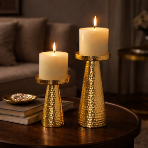 Porte-bougie en aluminium de haute qualité, finition dorée, pour la décoration de la maison, Noël, Pâques, fait main, écologique, en gros - Product Image 3