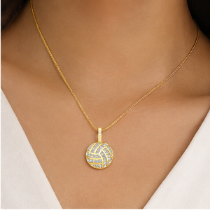 10K <b>Solid</b> <b>Gold</b> Fine <b>Pendants</b> & Charms Trendy Soccer Volley Ball Tiny Natural Diamond Aesthetic Hip Hop Style Custom Iced Jewelry - Product Image 4