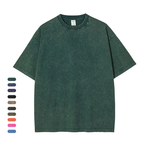 Camiseta de Algodón con Lavado Ácido para Hombre, Estilo Hip Hop, Vintage, con Logotipo Personalizado Impreso, Camisetas Lavadas de Alta Calidad al por Mayor - Product Image 1