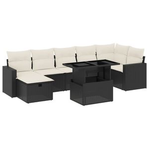 Conjunto de Sofás de Jardín en Negro y Blanco Crema - Product Image 2