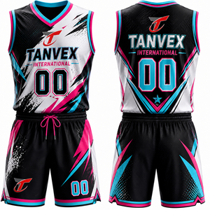 Conjunto de Camiseta de Baloncesto Sublimada TANVEX International, Cuello en V, Sin Mangas, Secado Rápido, Unisex, para Adultos, Todas las Temporadas, Ecológico - Product Image 1