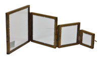 Miroir mural de salle de bain en métal laiton antique carré avec bordure rectangle Style Art déco de Pâques décor à la maison et à suspendre