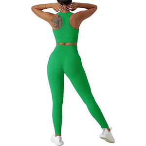 <b>Women</b> 2 Piece Yoga Set <b>Crop</b> Top High Waist <b>Leggings</b> Stretch Fitness Workout Gym Training Sports Activewear Clothing - Product Image 5