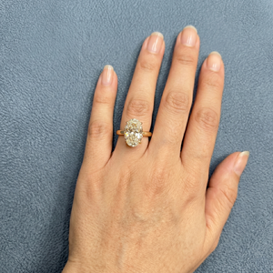 Anillo de Compromiso Contemporáneo de Oro Amarillo Sólido de 9k con Diamantes, Elegante Anillo de Boda con Diseño Brillante para Uso Diario - Product Image 4