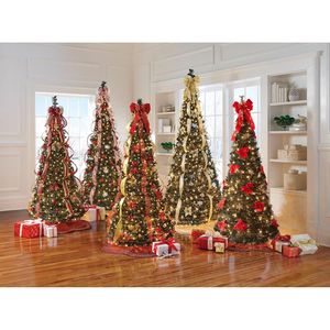 Albero di Natale Pop-Up Pre-Illuminato da 1,8 m Completamente Decorato con 350 Luci Calde, Facile da Montare, Supporto Pieghevole Argento Incluso - Product Image 4