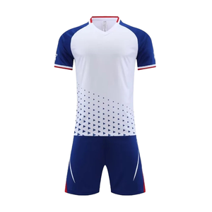 Maillot de football pour homme, ensemble col en V, manches courtes, anti-humidité, 100 % polyester, imprimé par transfert thermique – Vente chaude - Product Image 2