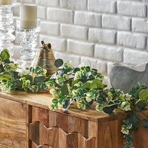 Guirlande de feuilles d'eucalyptus de 1,5 m pour décoration de Noël intérieure et extérieure, pour portail de jardin, porte d'entrée, mur de maison, fenêtre et escalier - Product Image 4